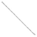 Gold Diamond Oval Link Bracelet - 14k White Gold