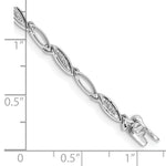 Gold Diamond Oval Link Bracelet - 14k White Gold