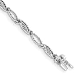 Gold Diamond Oval Link Bracelet - 14k White Gold