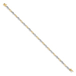Gold Diamond Oval Link Bracelet - 14k Two-tone