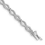 14k White Gold 1/2 carat Diamond Infinity Link 7 inch Bracelet