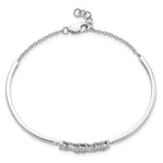 14k White Gold 1/2 carat Diamond Half-Bangle 7 inch Bracelet with 0.5 inch Extender, view 4