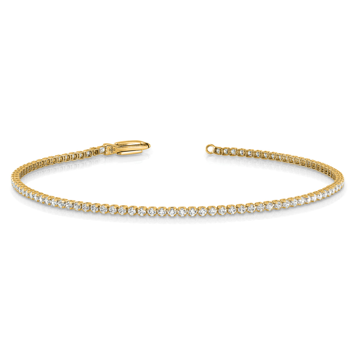 Lab Grown Diamond Tennis Bracelet - 14k Yellow Gold / 1-1/3 ctw. / Si Inch