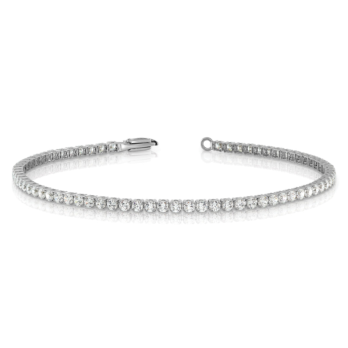 Lab Grown Diamond Tennis Bracelet - 14k White Gold / 3-1/5 ctw. / Round