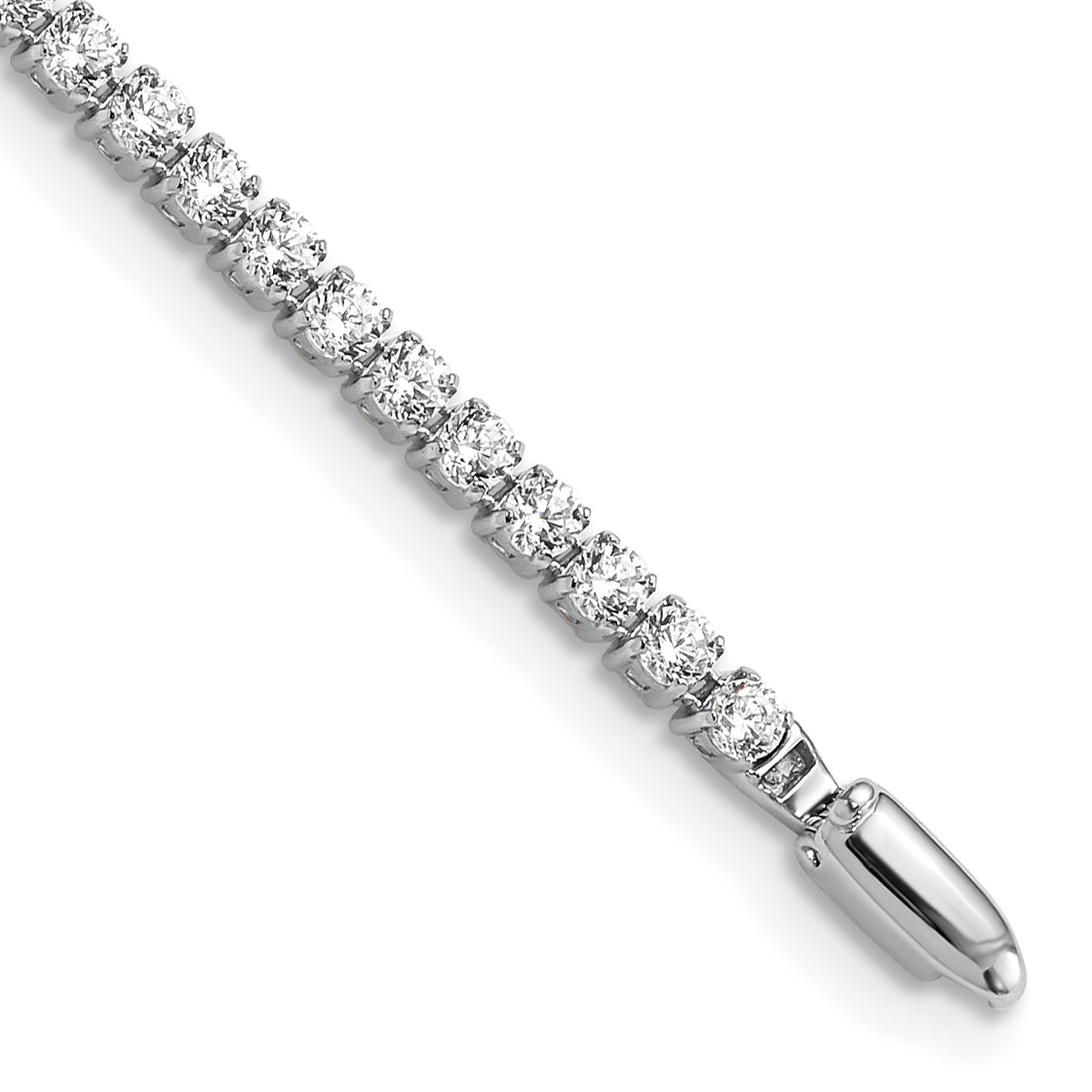 Lab Grown Diamond Tennis Bracelet - 14k White Gold / 3-1/5 ctw. / Round