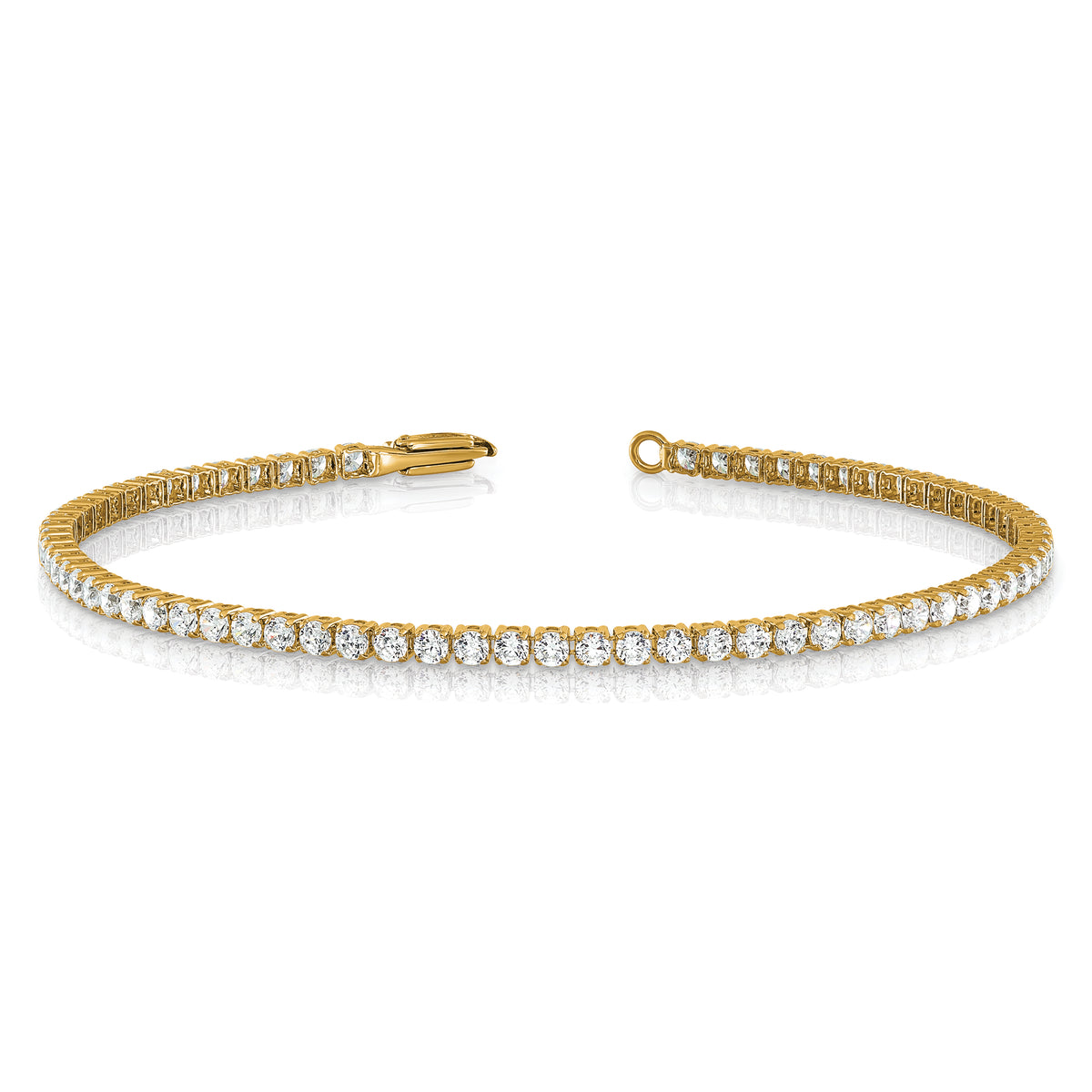 Lab Grown Diamond Tennis Bracelet - 14k Yellow Gold / 3-1/5 ctw. / Si Round
