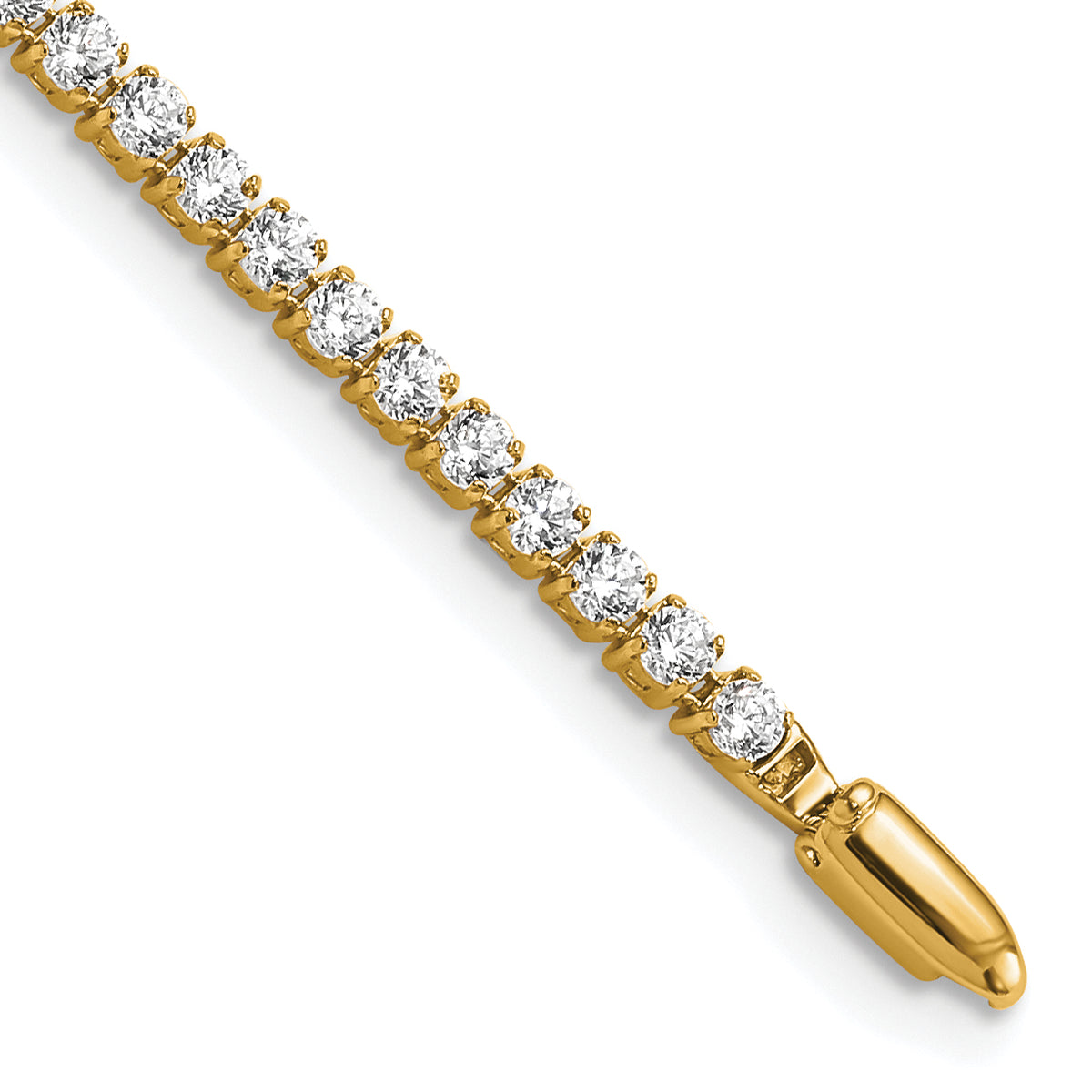 Lab Grown Diamond Tennis Bracelet - 14k Yellow Gold / 3-1/5 ctw. / Si Round