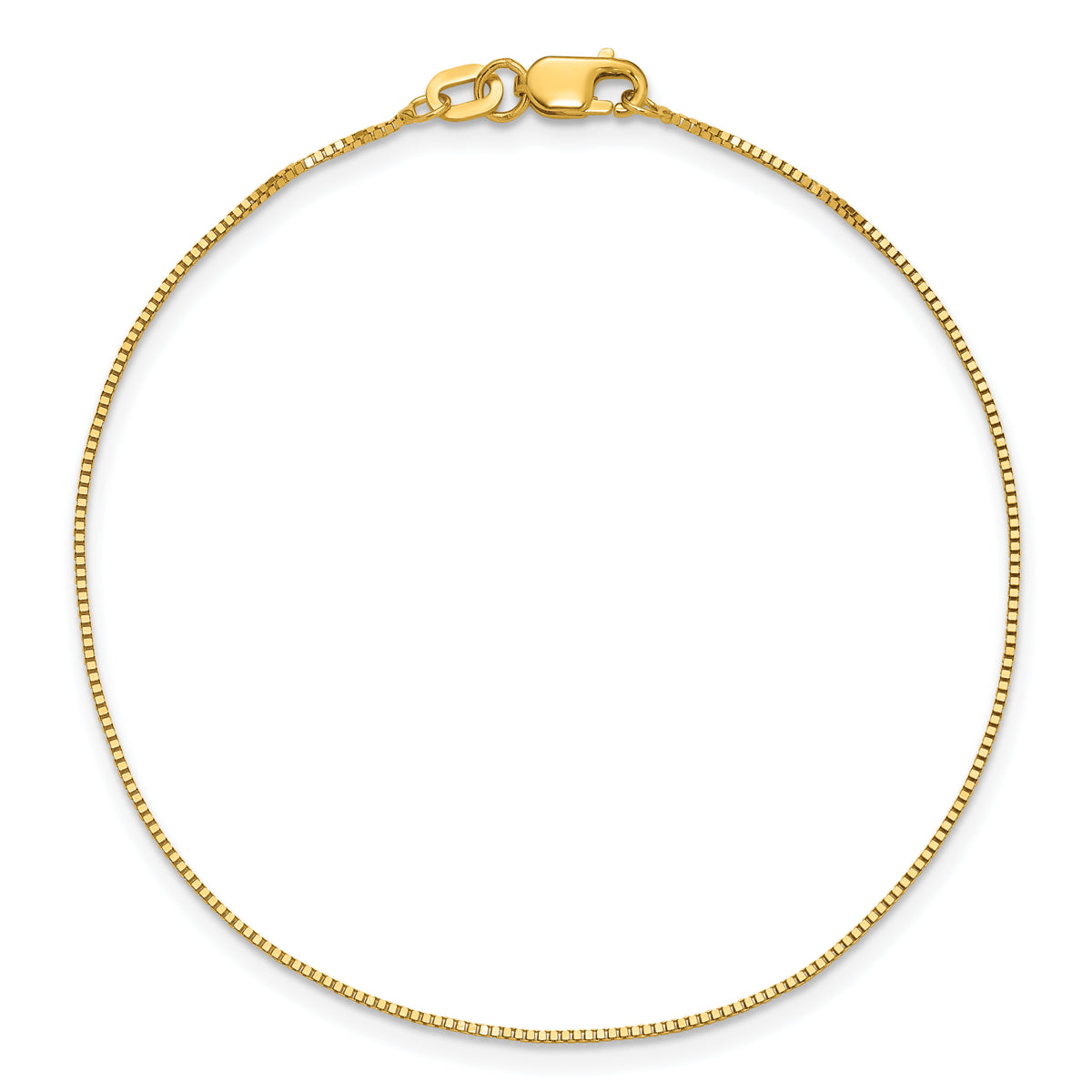 Gold (10K & 14K) Box Chain Bracelet - 14k Yellow Gold / 7 in / 0.7 mm