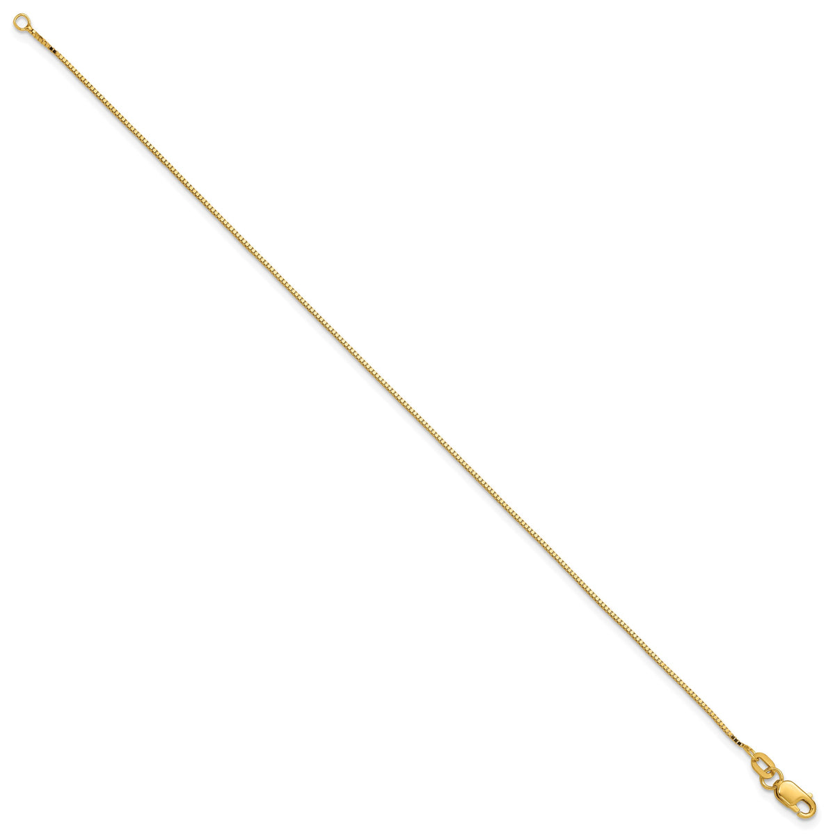Gold (10K & 14K) Box Chain Bracelet - 14k Yellow Gold / 7 in / 0.9 mm, Lobster