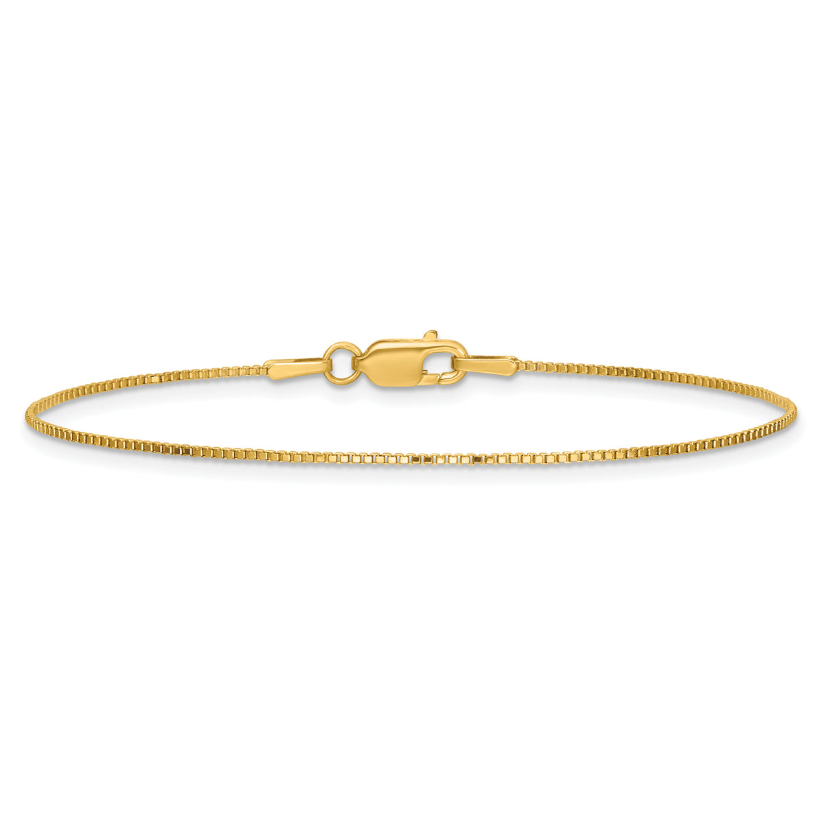Gold (10K & 14K) Box Chain Bracelet - 14k Yellow Gold / 7 in / 0.9 mm, Lobster