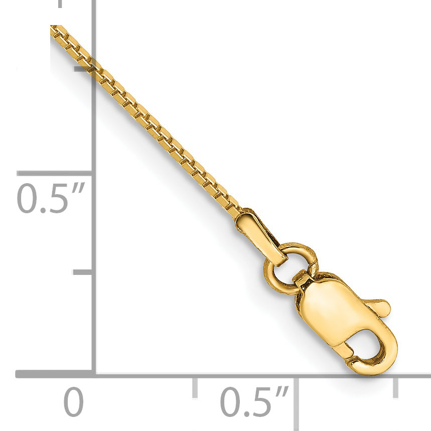 Gold (10K & 14K) Box Chain Bracelet - 14k Yellow Gold / 7 in / 0.9 mm, Lobster