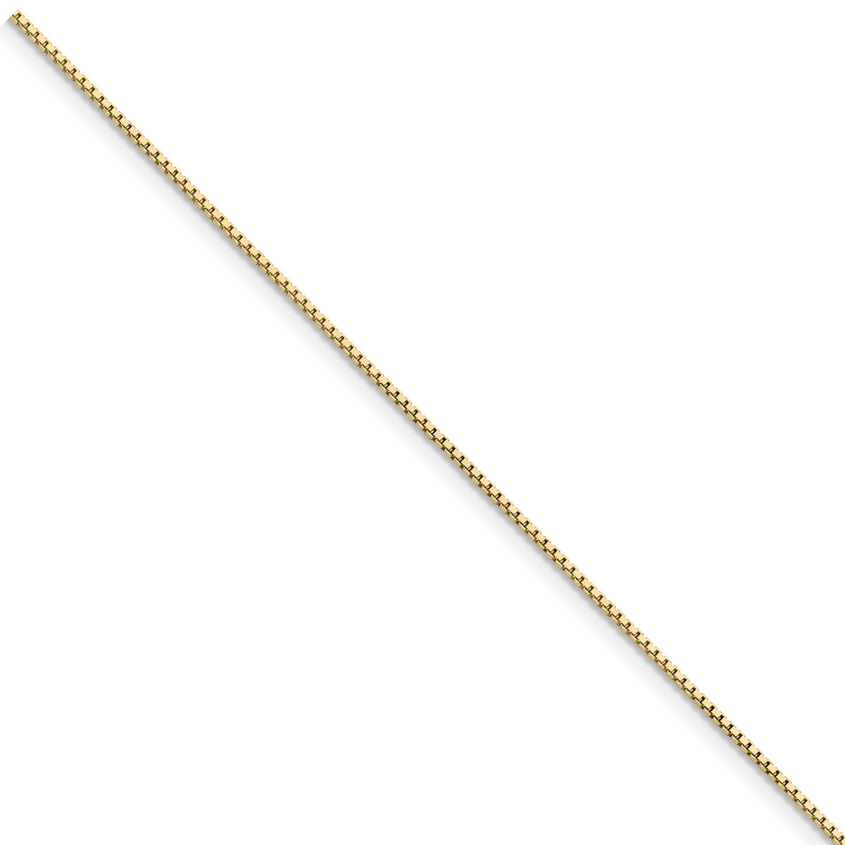 Gold (10K & 14K) Box Chain Bracelet - 14k Yellow Gold / 7 in / 0.95 mm