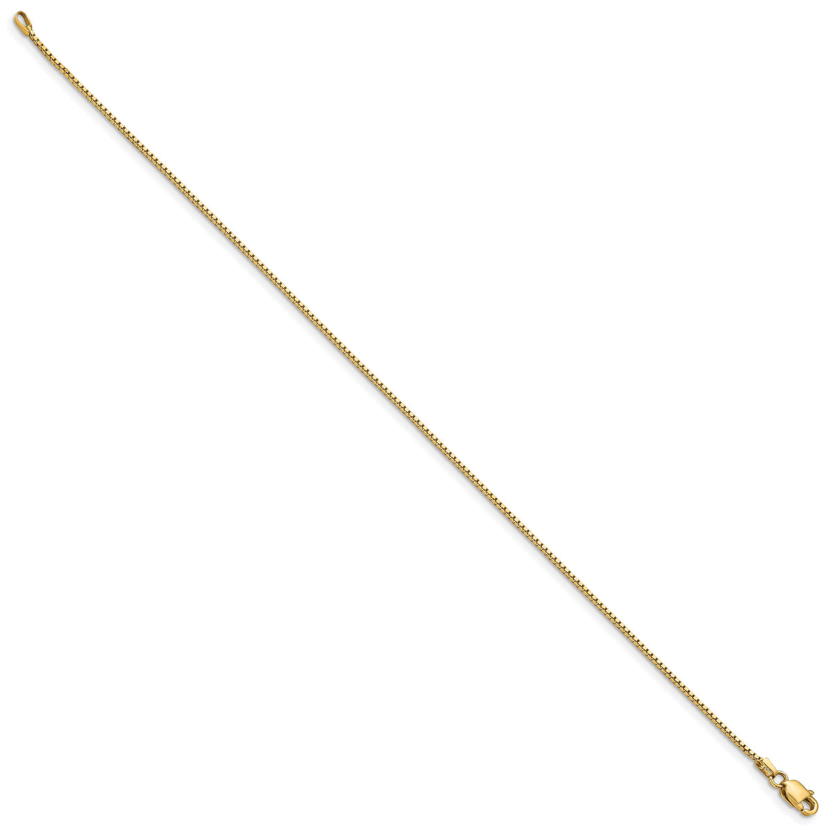 Gold (10K & 14K) Box Chain Anklet - 14k Yellow Gold / 9 in / 0.95 mm