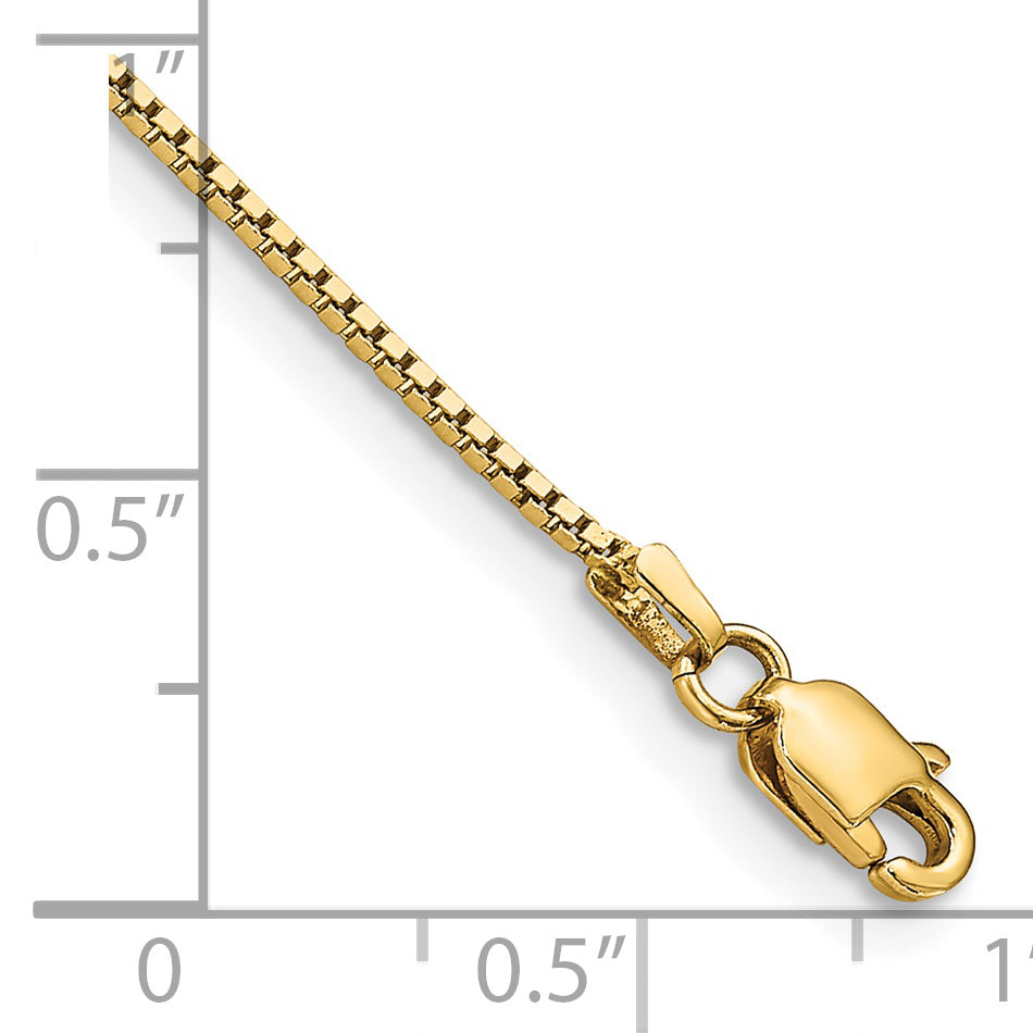 Gold (10K & 14K) Box Chain Bracelet - 14k Yellow Gold / 7 in / 0.95 mm