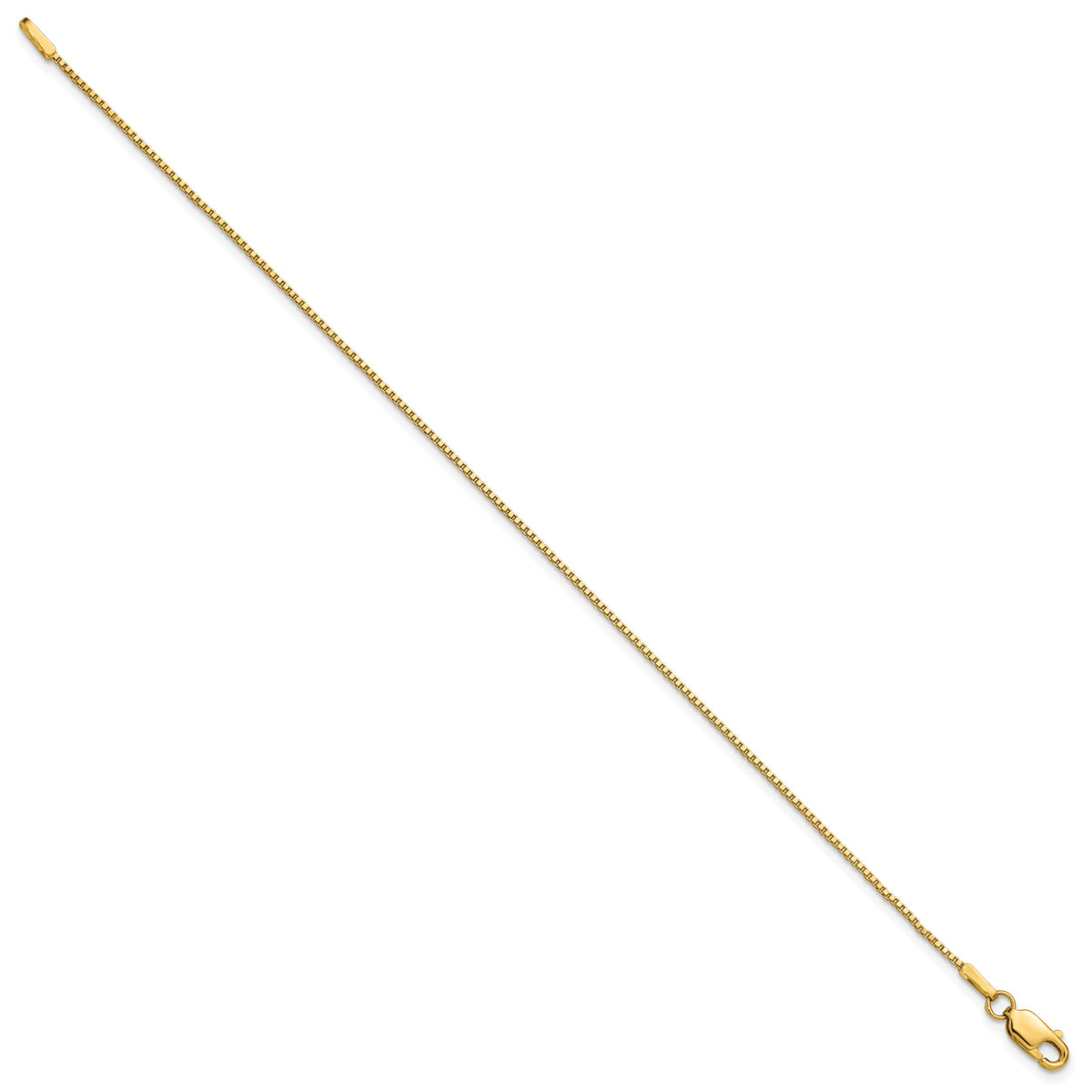 Gold (10K & 14K) Box Chain Bracelet - 14k Yellow Gold / 7 in / 1 mm