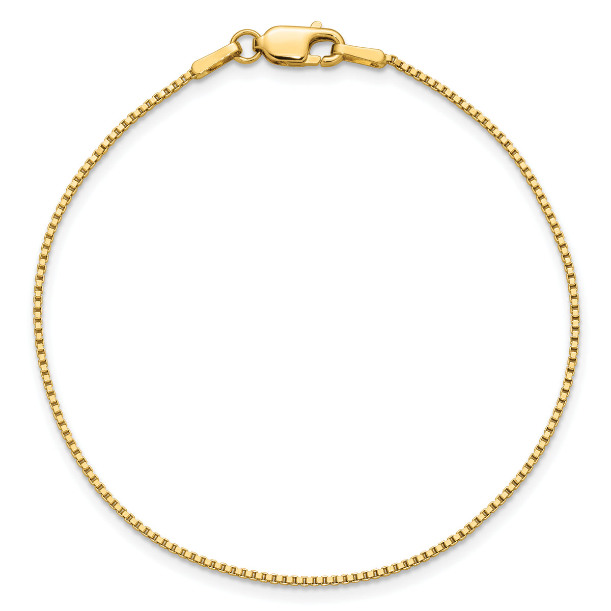 Gold (10K & 14K) Box Chain Bracelet - 14k Yellow Gold / 7 in / 1 mm