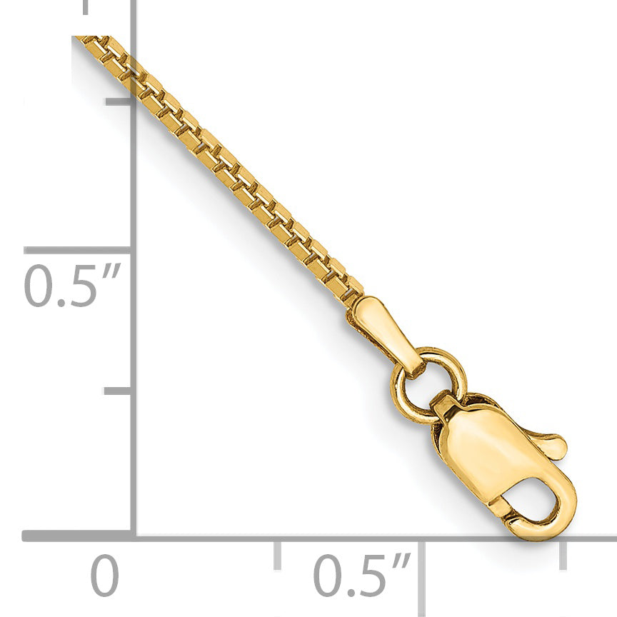 Gold (10K & 14K) Box Chain Bracelet - 14k Yellow Gold / 7 in / 1 mm