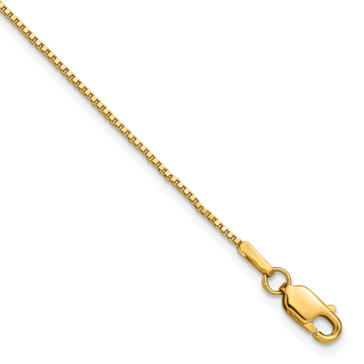 Gold (10K & 14K) Box Chain Bracelet - 14k Yellow Gold / 7 in / 1 mm
