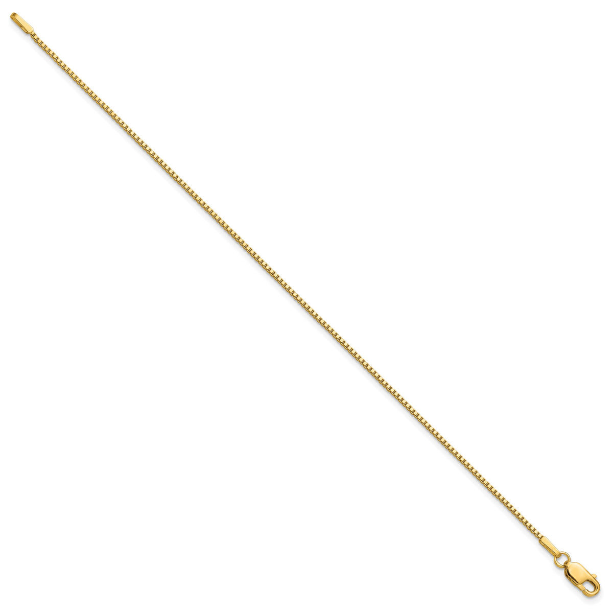 Gold (10K & 14K) Box Chain Bracelet - 14k Yellow Gold / 7 in / 1.1 mm