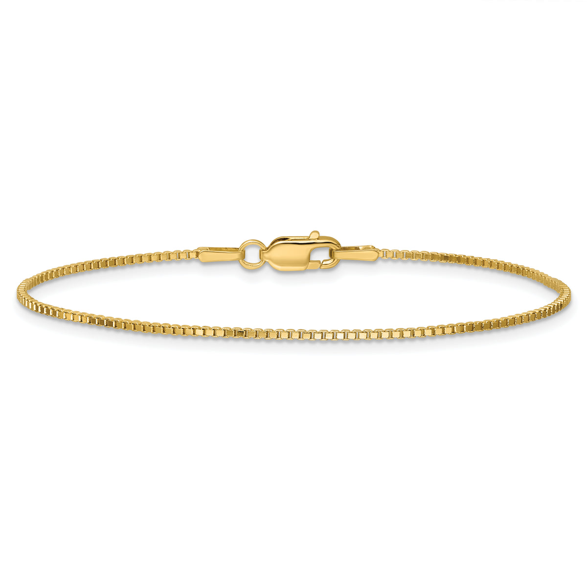 Gold (10K & 14K) Box Chain Bracelet - 14k Yellow Gold / 7 in / 1.1 mm