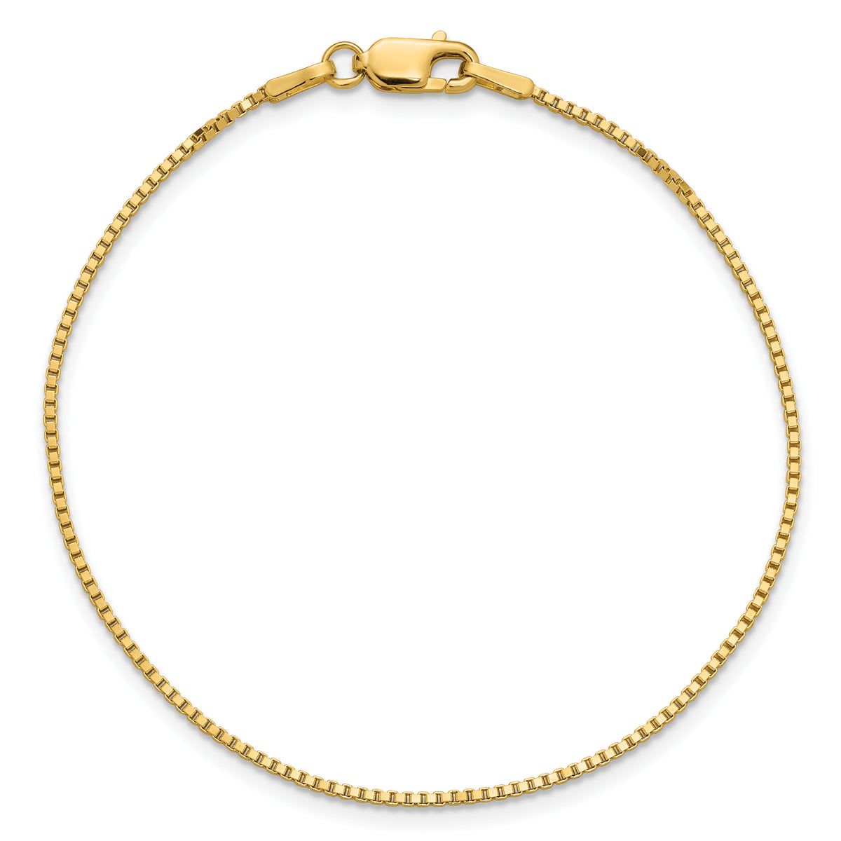 Gold (10K & 14K) Box Chain Bracelet - 14k Yellow Gold / 7 in / 1.1 mm