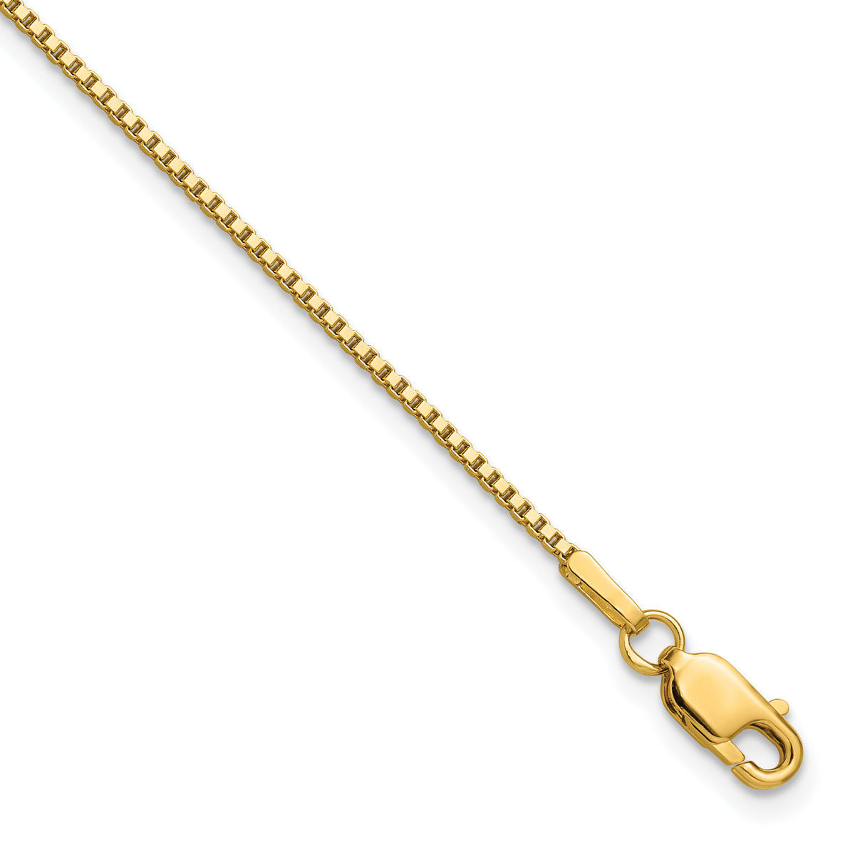 Gold (10K & 14K) Box Chain Bracelet - 14k Yellow Gold / 7 in / 1.1 mm