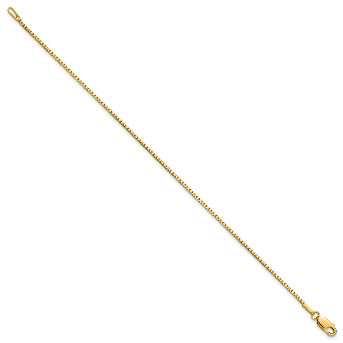 Gold (10K & 14K) Box Chain Bracelet - 14k Yellow Gold / 7 in / 1.3 mm