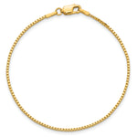 Gold (10K & 14K) Box Chain Bracelet - 14k Yellow Gold / 7 in / 1.3 mm