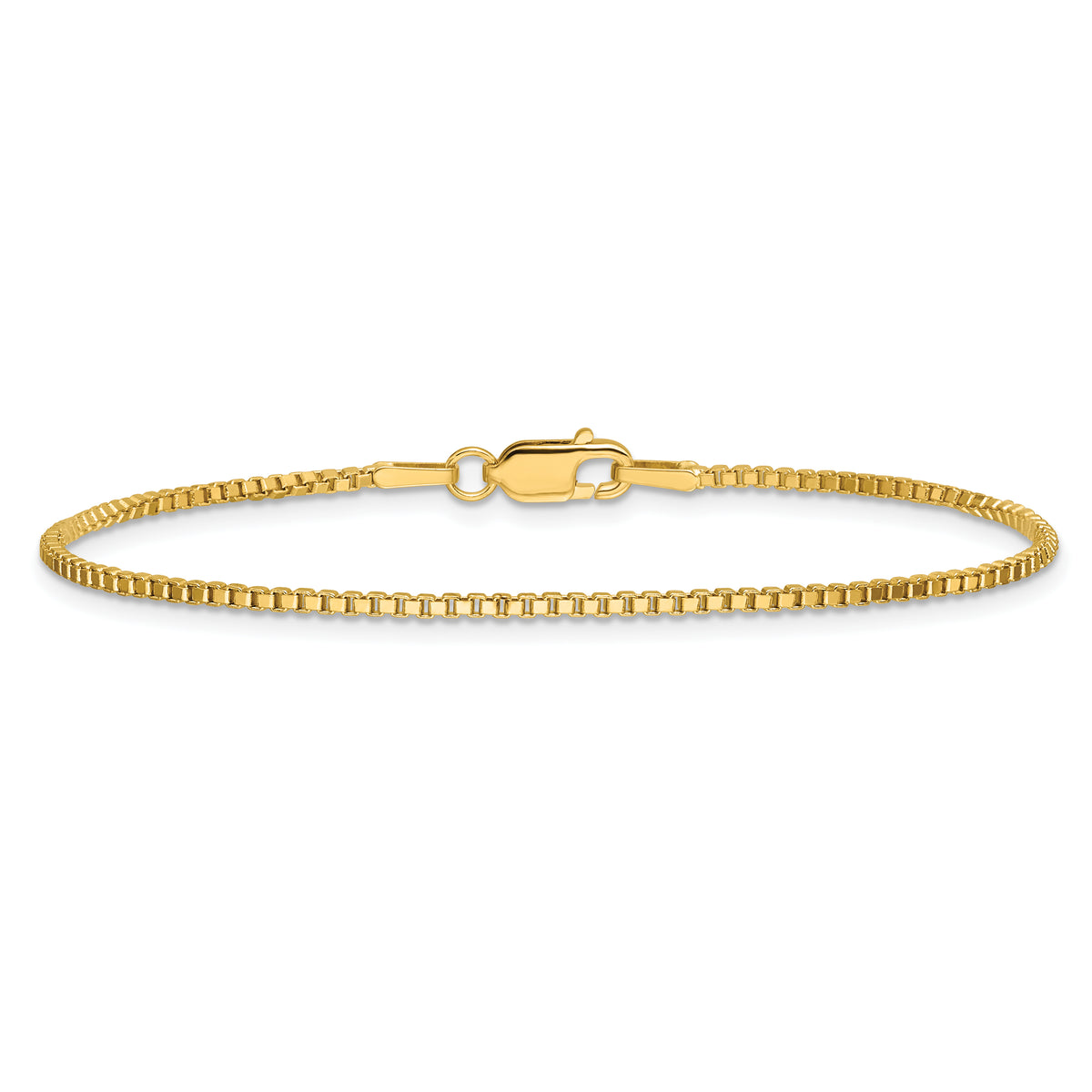 Gold (10K & 14K) Box Chain Bracelet - 14k Yellow Gold / 7 in / 1.5 mm