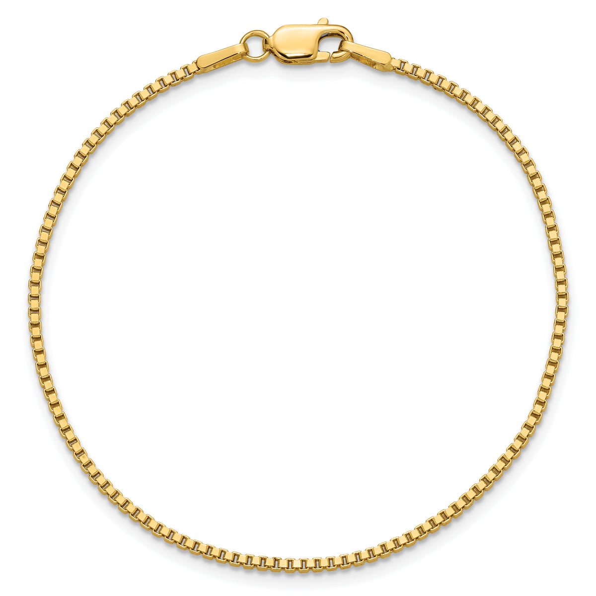 Gold (10K & 14K) Box Chain Bracelet - 14k Yellow Gold / 7 in / 1.5 mm