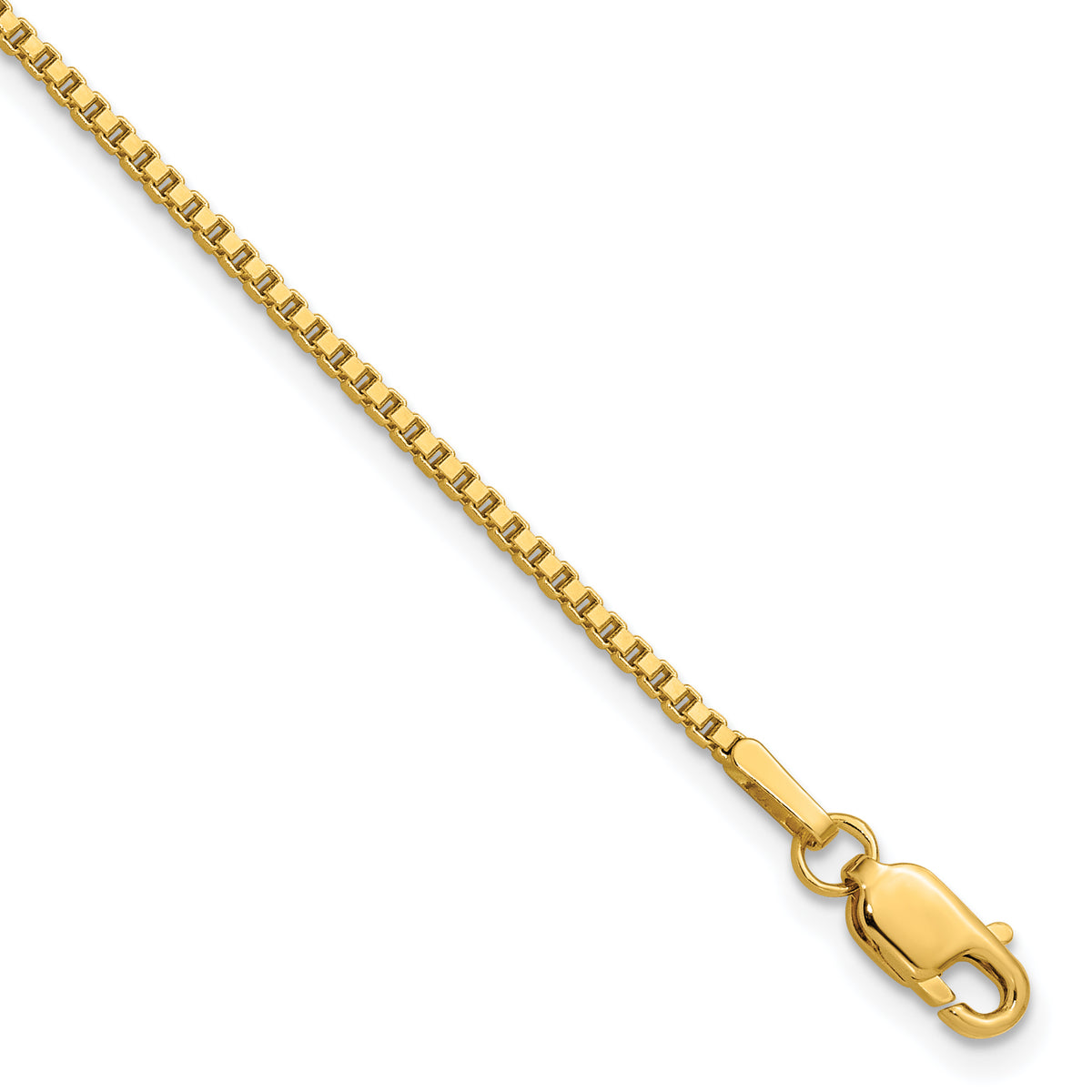 Gold (10K & 14K) Box Chain Bracelet - 14k Yellow Gold / 7 in / 1.5 mm
