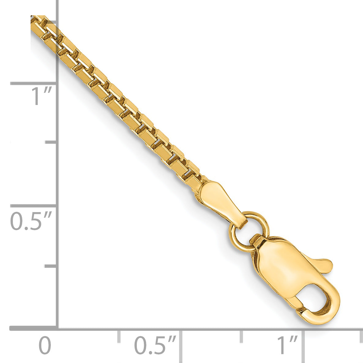 Gold (10K & 14K) Box Chain Bracelet - 14k Yellow Gold / 7 in / 1.9 mm