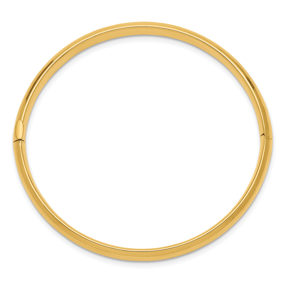 14k Yellow Gold Polished 5mm Hinged Bangle Bracelet, view 2