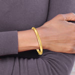 14k Yellow Gold Polished 5mm Hinged Bangle Bracelet, view 6