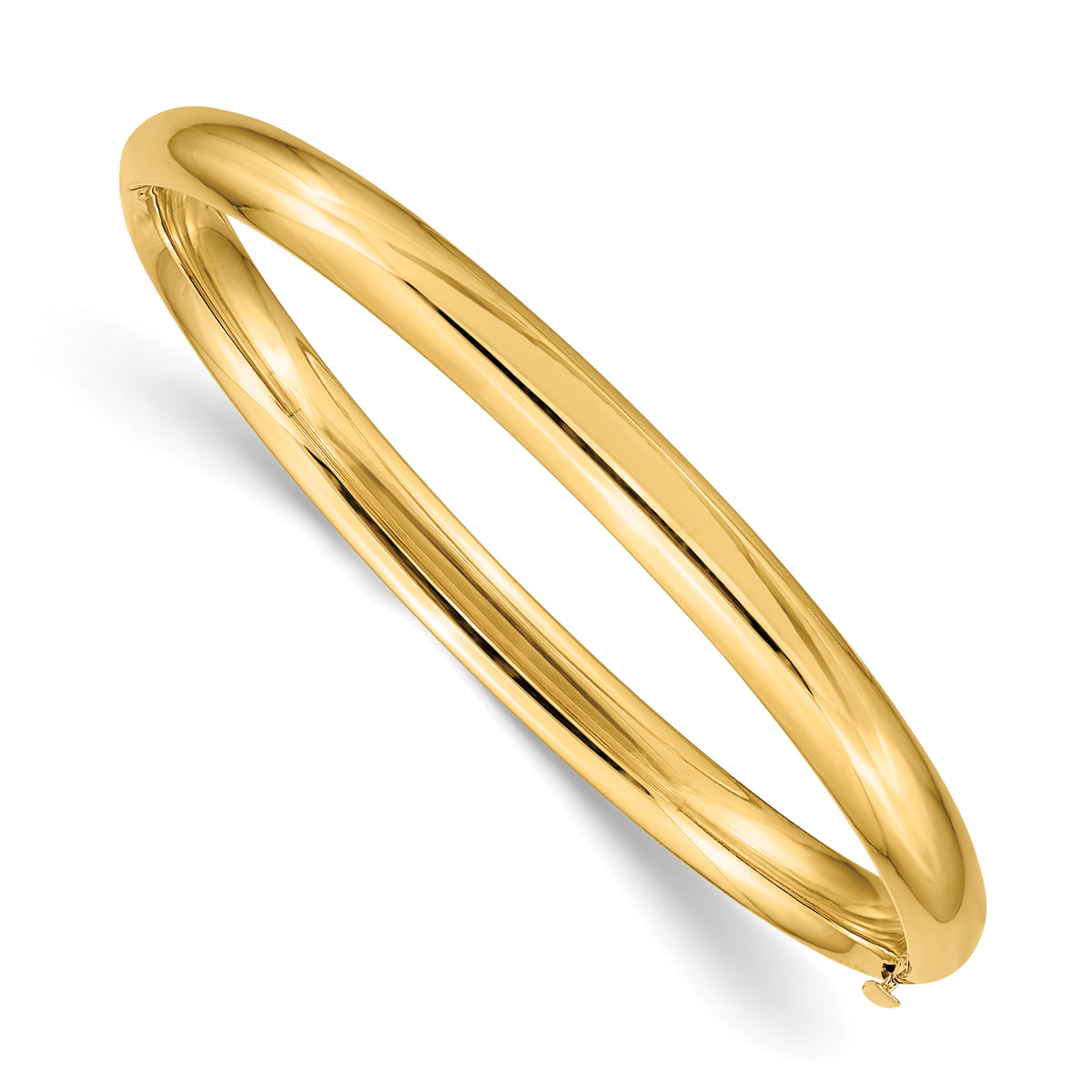 14k Yellow Gold Children's Polished 5mm Hinged Bangle Bracelet