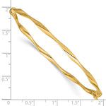 Hinged Bangle - 14k Yellow Gold / Polished Twisted