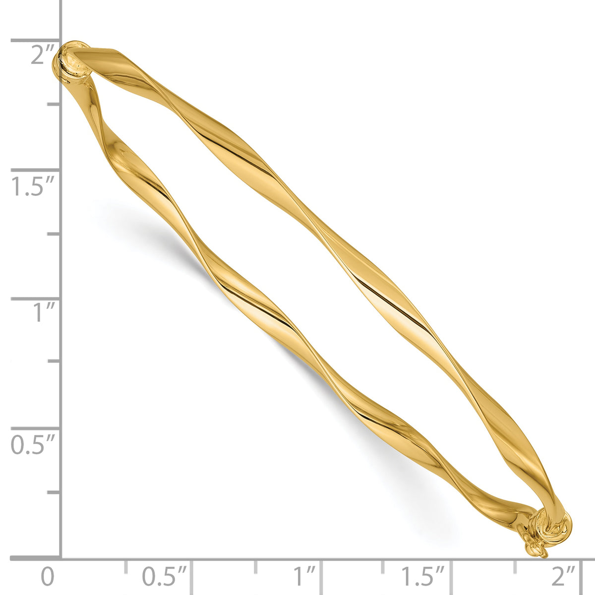 Hinged Bangle - 14k Yellow Gold / Polished Twisted