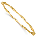 Hinged Bangle - 14k Yellow Gold / Polished Twisted
