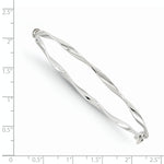 Hinged Bangle - 14k White Gold / Polished Twisted