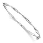 Hinged Bangle - 14k White Gold / Polished Twisted