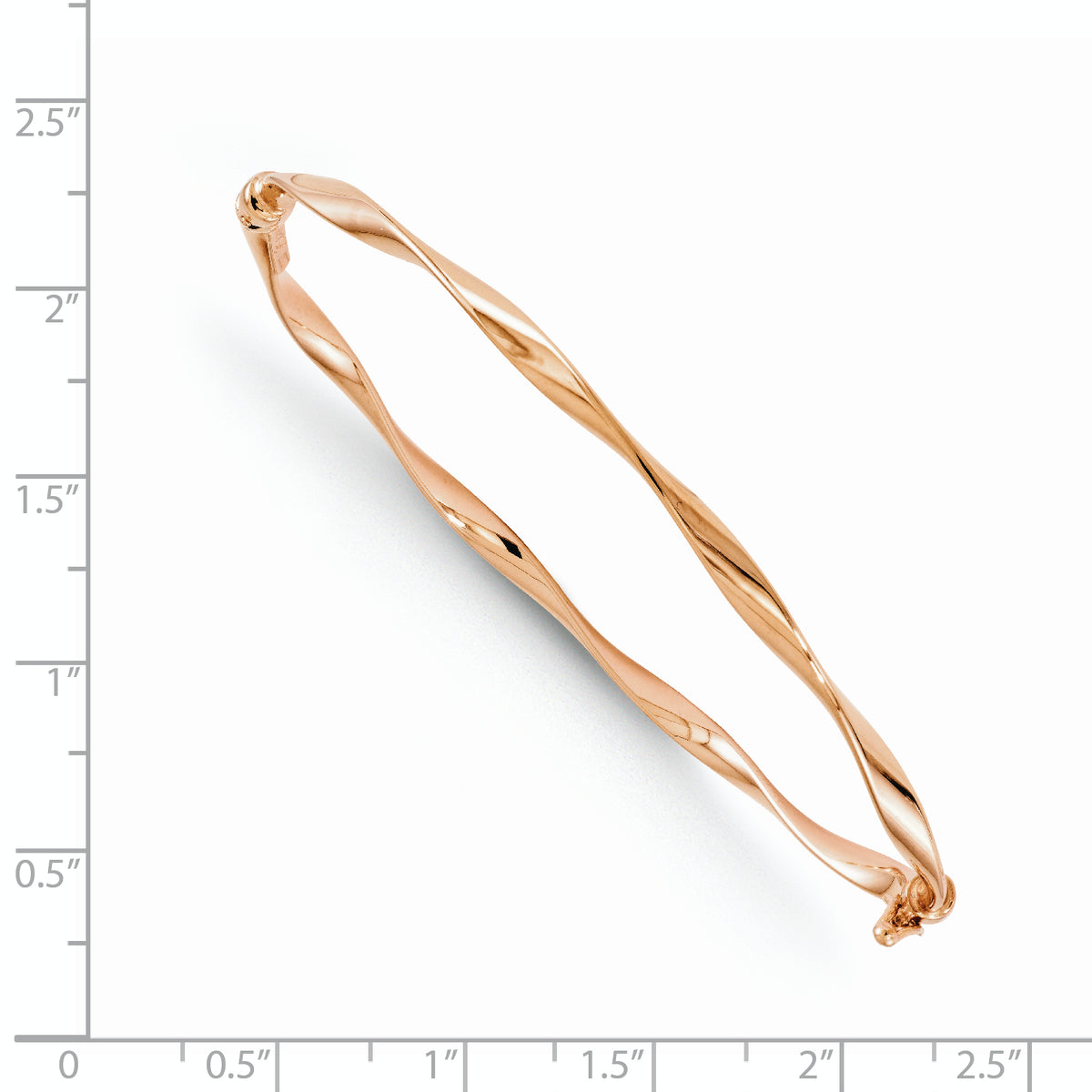Hinged Bangle - 14k Rose Gold / Polished Twisted