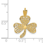 14k Filigree Shamrock Charm