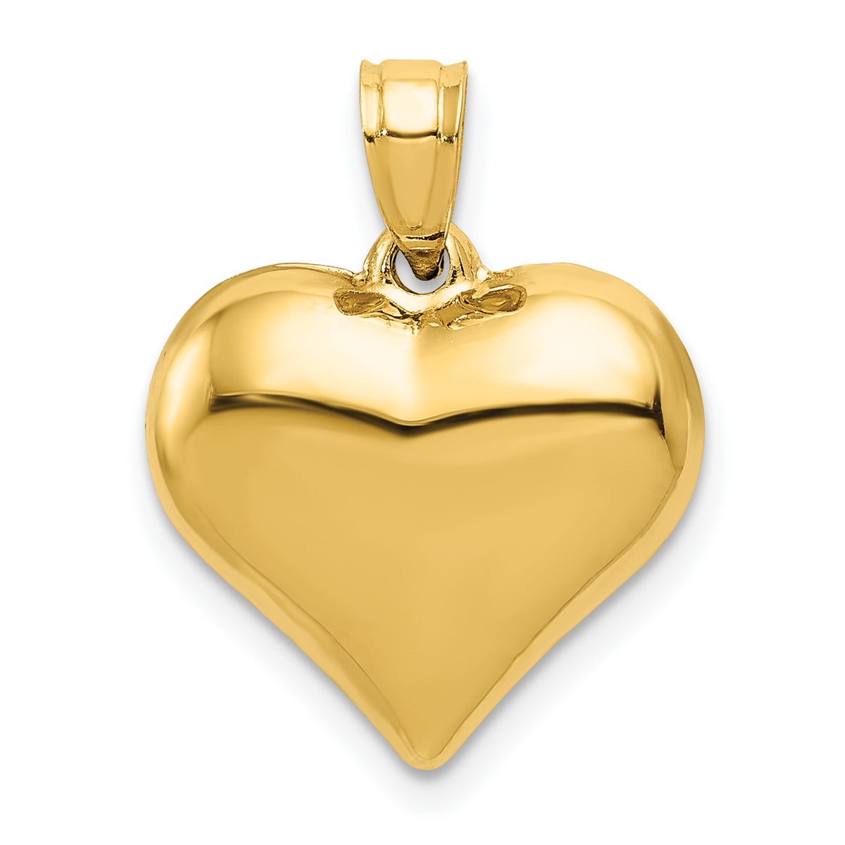 Gold 3D Heart Pendant - 14k Yellow Gold