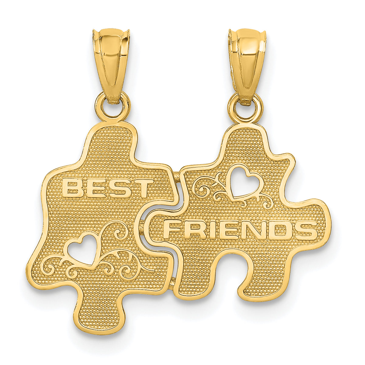14k BEST FRIENDS 2-Piece Break-apart Puzzle Pieces Charm