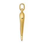 Gold Polished Italian Horn Pendant - 14k Yellow Gold / 6.5 x 24.5 mm
