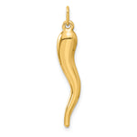 Gold Polished Italian Horn Pendant - 14k Yellow Gold / 6.5 x 32 mm