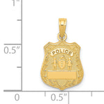 14k POLICE Badge with Engravable Area Pendant