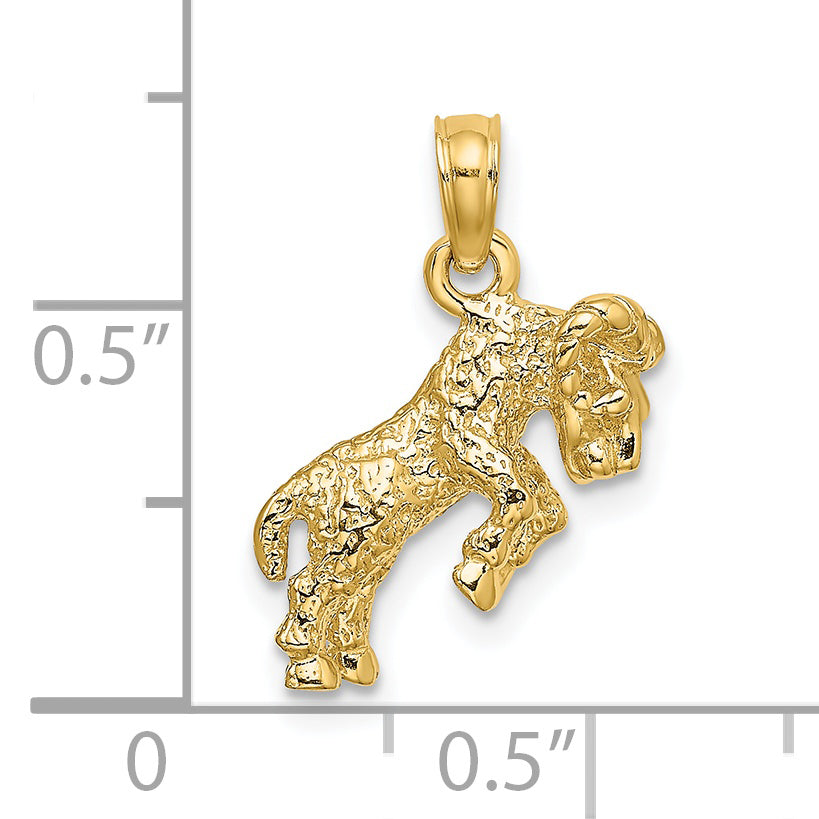 Gold 3D Zodiac Charm - Aries