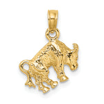 Gold 3D Zodiac Charm - Taurus