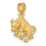 Gold 3D Zodiac Charm - Taurus